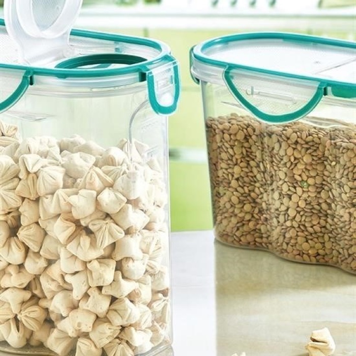 ®  Kilitli Kapaklı Contalı Hava,Su Sıvı Geçirmez 1,2 Litre Erzak Saklama Kabı-SA580