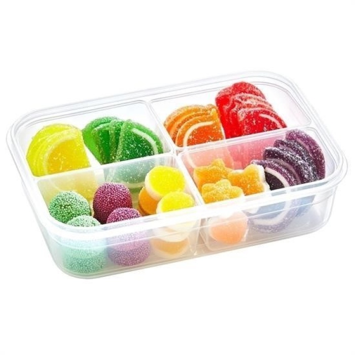 ®  4 Bölmeli Sızdırmaz Contalı Kilitli Kapaklı 1 Litre Erzak Saklama Kabı -LC520