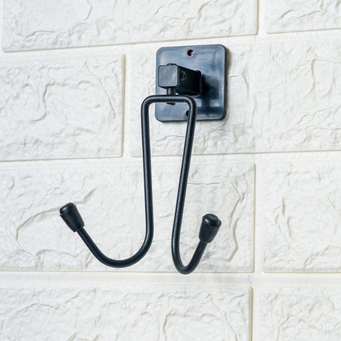 ®  Kendiliğinden Yapışkanlı Siyah Paslanmaz Metal Bornoz ve Havlu Askılığı