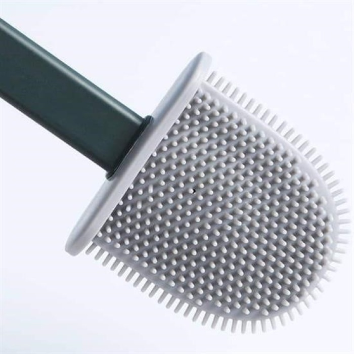 ®  Duvara Monte Edilebilir Kapaklı Askılı Klozet Yumuşak Silikon Başlıklı Tuvalet Fırçası Seti