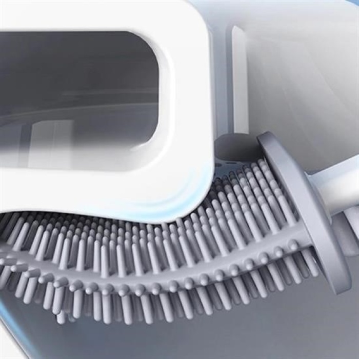 ®  Duvara Monte Edilebilir Kapaklı Askılı Klozet Yumuşak Silikon Başlıklı Tuvalet Fırçası Seti