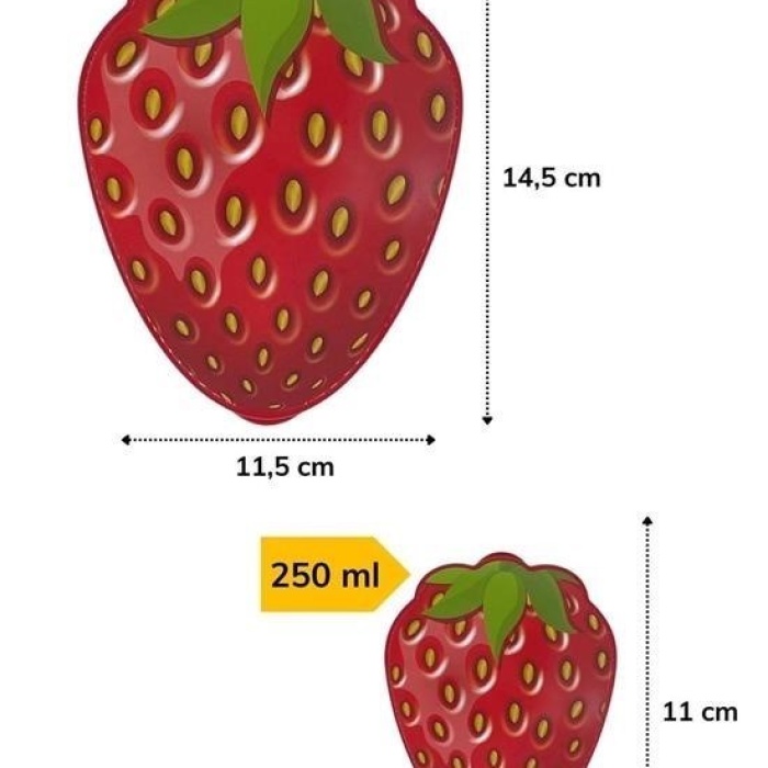 ®  2li İç İçe Geçebilen Çilek Model Saklama ve Beslenme Kabı Seti (550 ml + 250 ml)