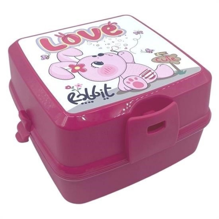 ®  Kendiliğinden Kaşık Çatallı Beslenme Kutusu 4 Bölmeli Çocuk Beslenme Kabı Saklama Kutusu