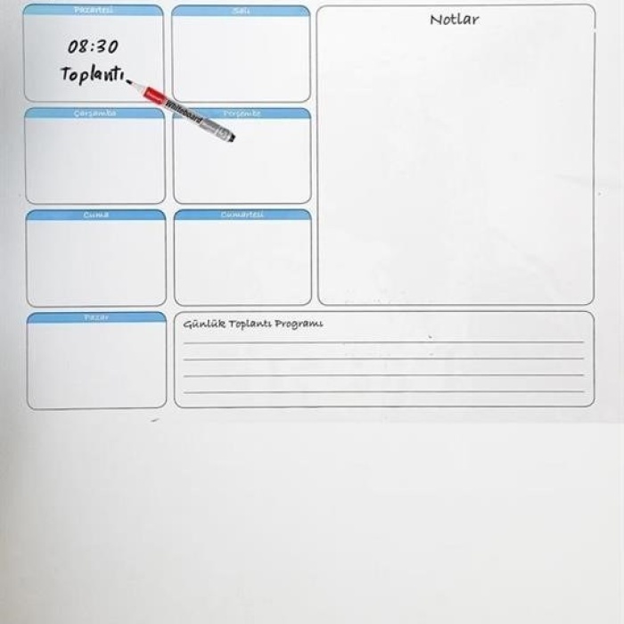 Biyomak®  Haftalık Planlayıcı Manyetik Duvar Stickerı Takvim 56 cm x 70 cm