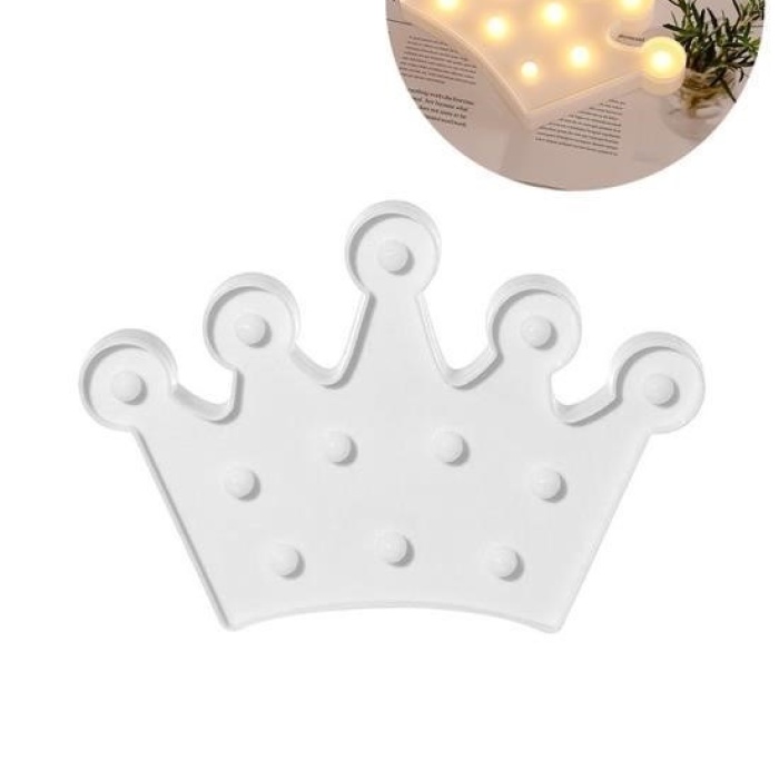 ®  3D Dekoratif Pilli Kraliçe Tacı Model Led Masa ve Gece Lambası