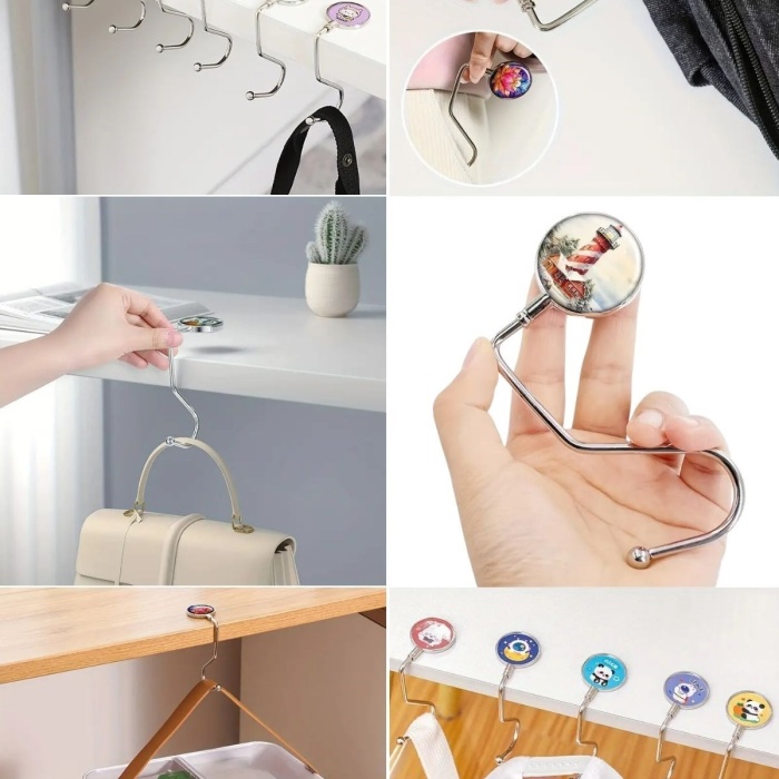 ®  Masaya Takılabilen Çanta Askısı Çanta Tipi Pratik Metal Çanta Kanca