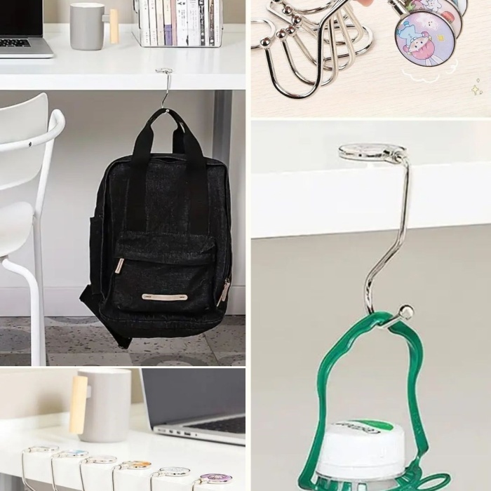 ®  Masaya Takılabilen Çanta Askısı Çanta Tipi Pratik Metal Çanta Kanca