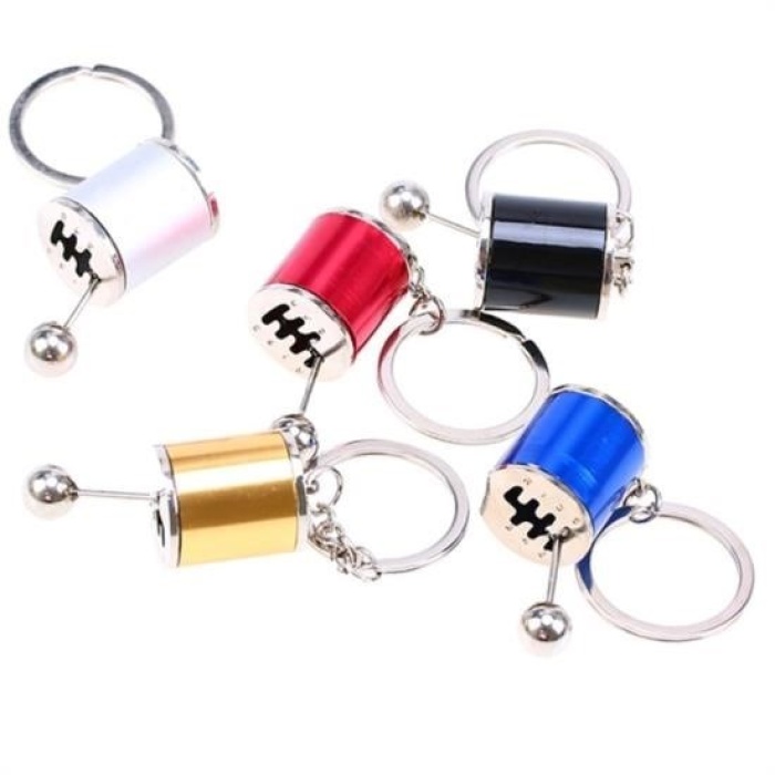 ®  Hareketli Araba Vites Anahtarlık Altı Hız Manuel Vites Dişli Shifter Topuzu Metal Anahtarlık