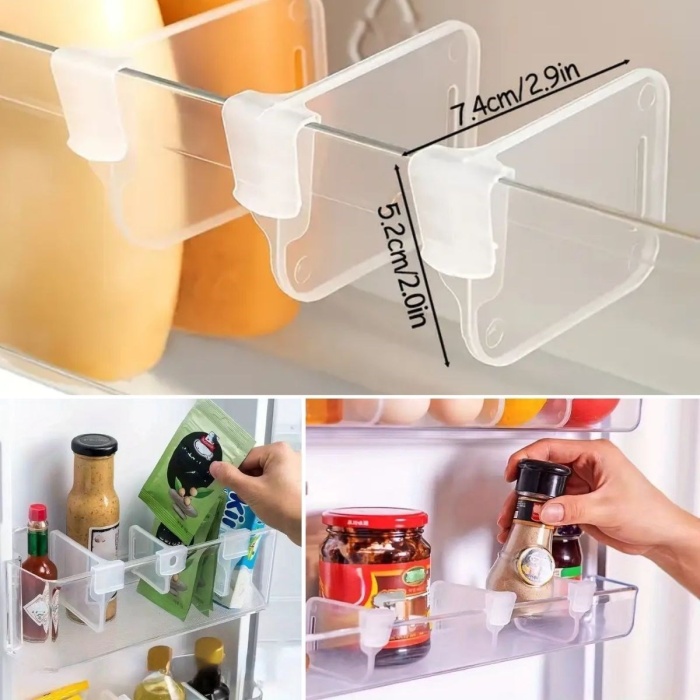 ®  10luŞeffaf Buzdolabı Yan Kapı Düzenleyici Buzdolabı Dolap İçi Bölümleyici Aparatlar
