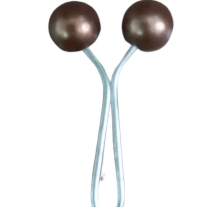 ® Eşarp Klipsi Top Model Düz Kahverengi 1 Adet