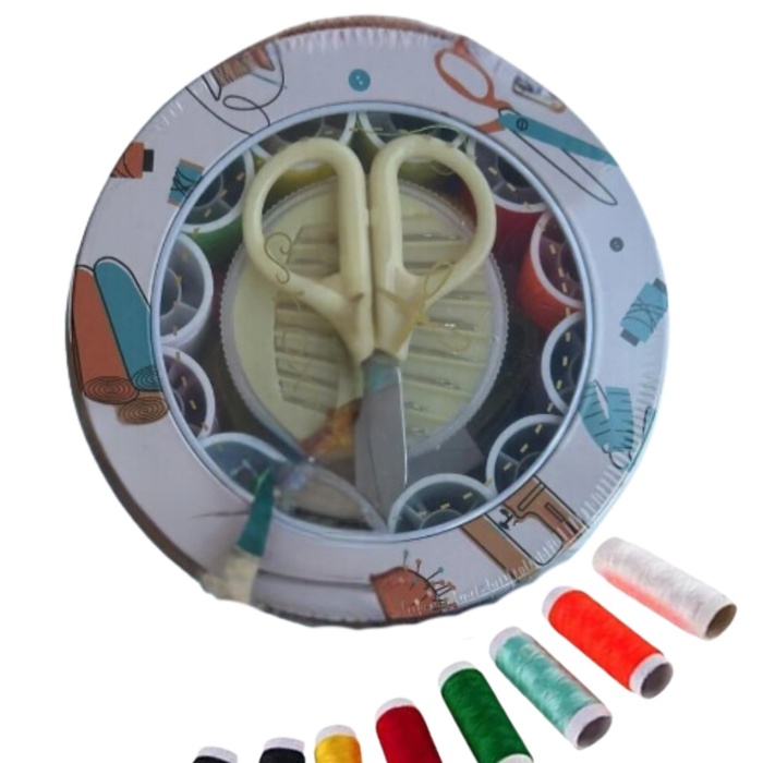 ® İplik Set Teneke Kutu Dikiş Seti