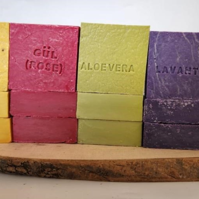 ® Doğal Üretim Sabunu Karışık (Safran-Gül-Lavanta-Aleovera) 12li Set