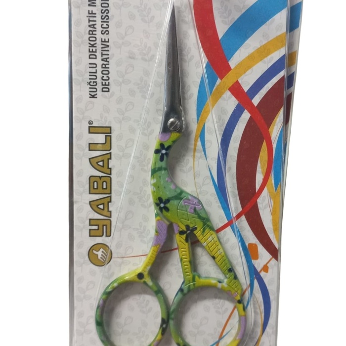 ® Nakış Makası Kuğulu Dekoratif Makas Yeşil YBL-048 Model 6