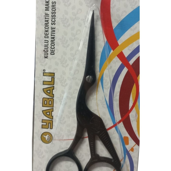 ® Nakış Makası Kuğulu Dekoratif Makas Siyah  YBL-045 Model 11