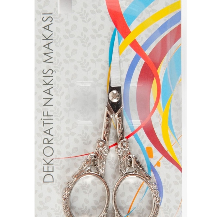 Biyomak® Nakış Makası Dekoratif Gümüş Kuş YBL-403 Model 21