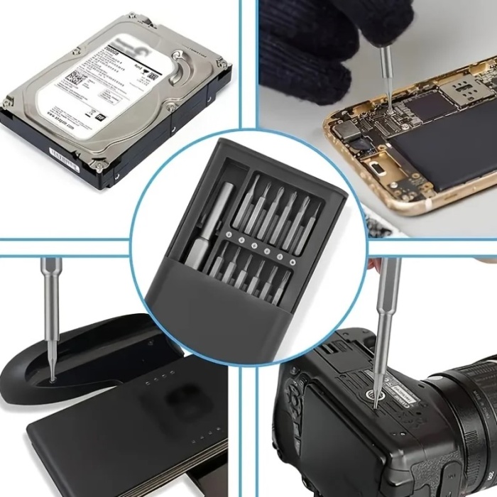 ® 25 Parça Çok Fonksiyonlu Hassas Tornavida Seti – Telefon Tablet Elektronik Tamir Tornavida Seti