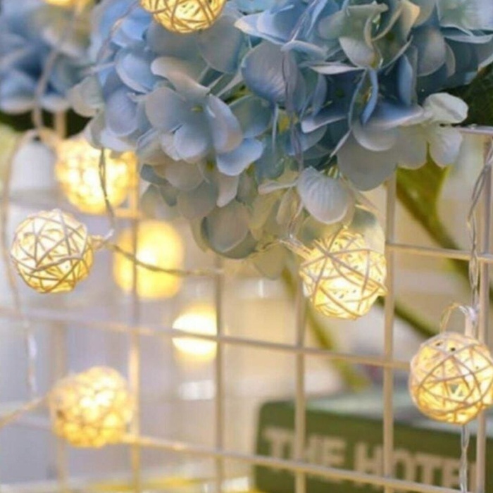 ® Hasır Toplar Led Işık 2 metre GÜN IŞIĞI Dekor Lambası