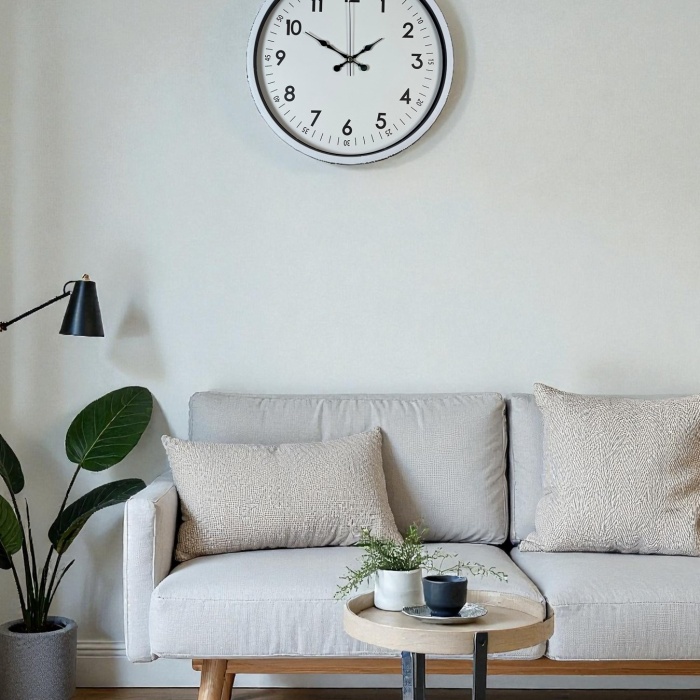 Biyomak® 36 Cm Beyaz Dekoratif Duvar Saati