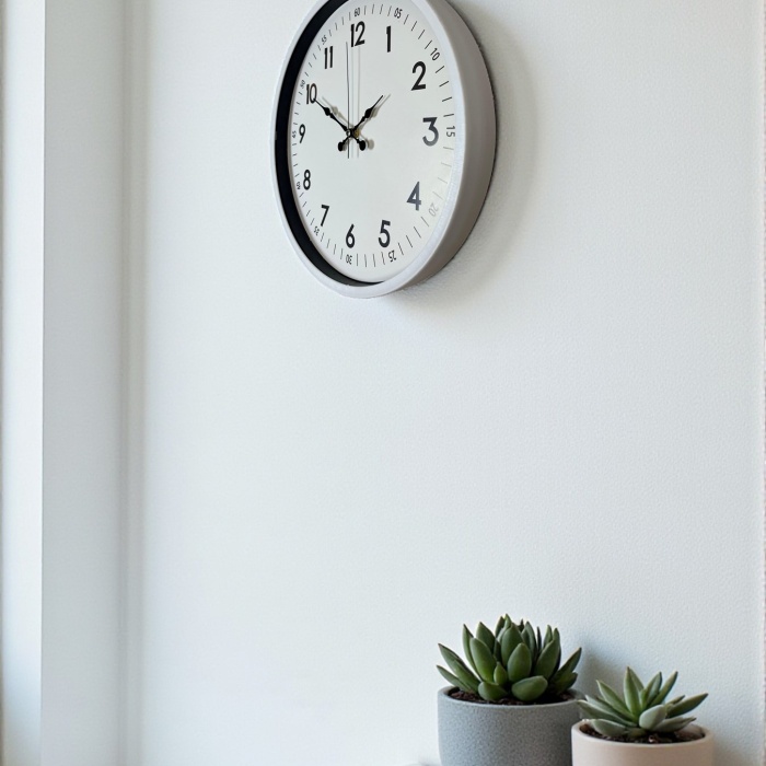 Biyomak® 36 Cm Beyaz Dekoratif Duvar Saati