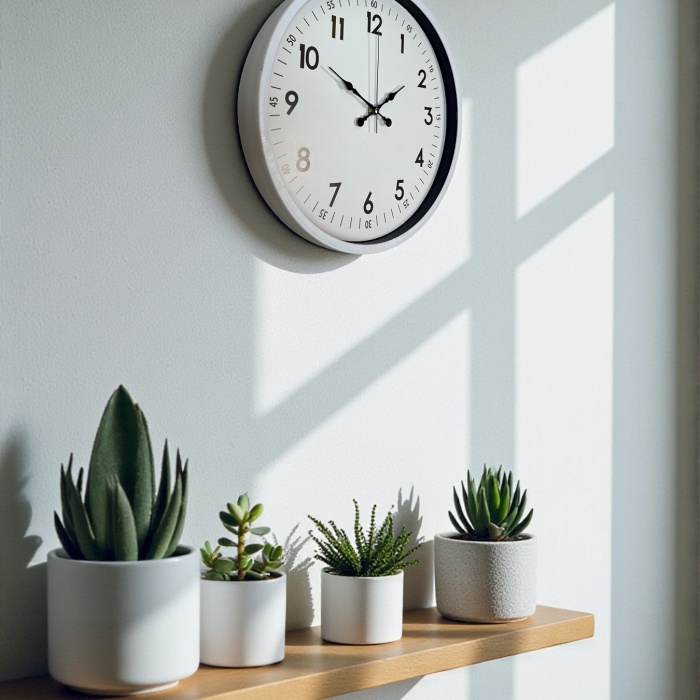 Biyomak® 36 Cm Beyaz Dekoratif Duvar Saati