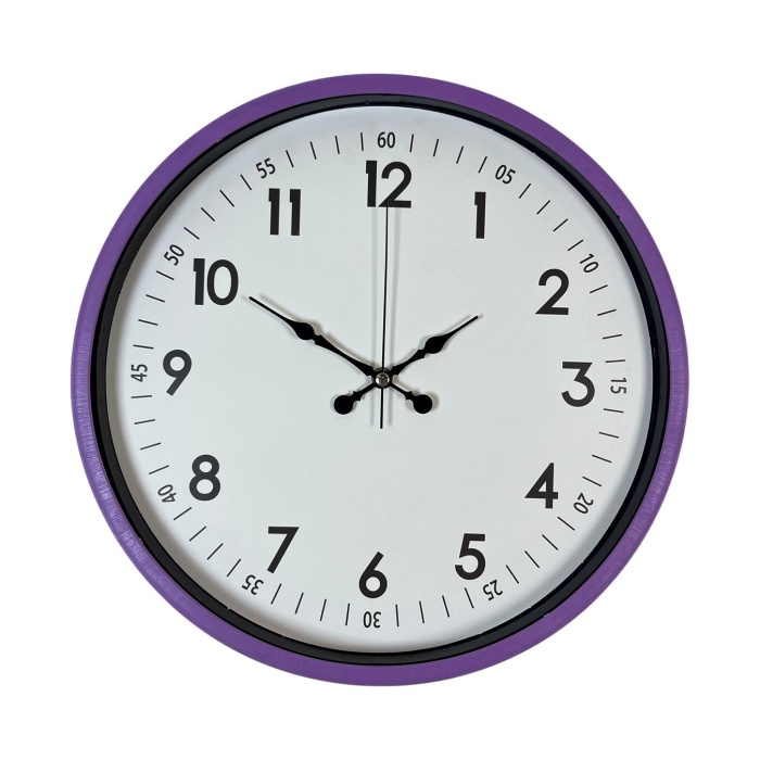 Biyomak® 36 Cm Mor Dekoratif Duvar Saati