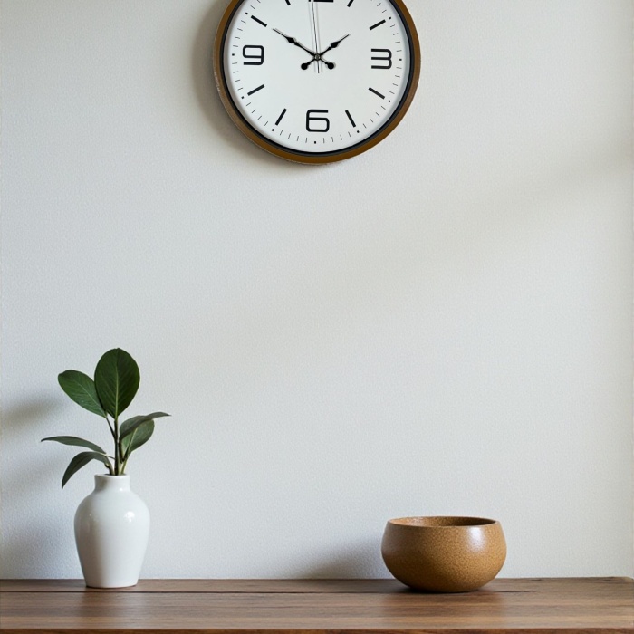 Biyomak® 36 Cm Kahverengi Dekoratif Duvar Saati