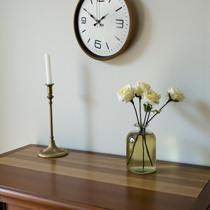 Biyomak® 36 Cm Kahverengi Dekoratif Duvar Saati