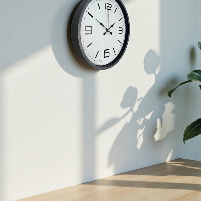 Biyomak® 36 Cm Gri Dekoratif Duvar Saati