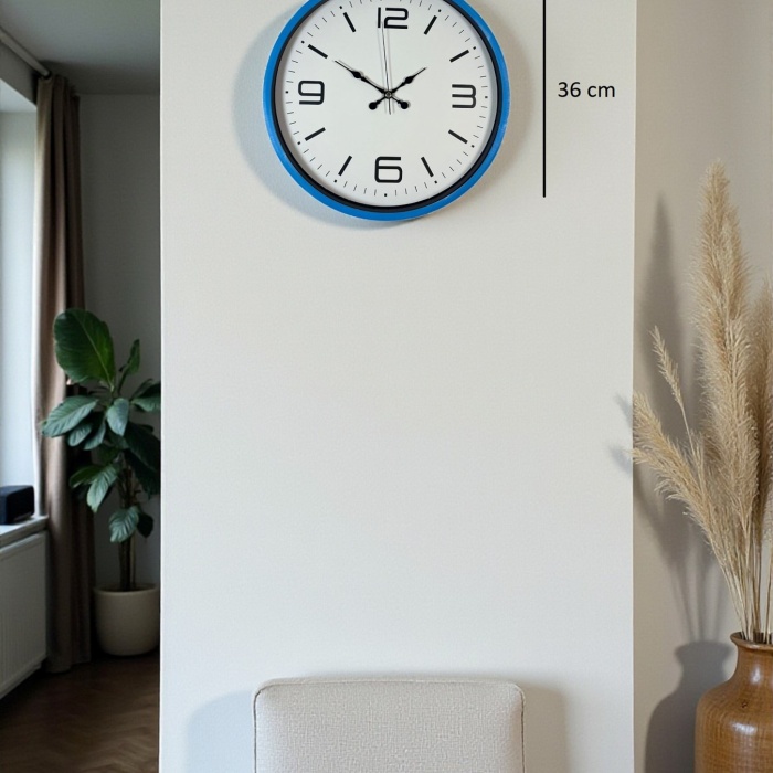 Biyomak® 36 Cm Mavi Dekoratid Duvar Saati