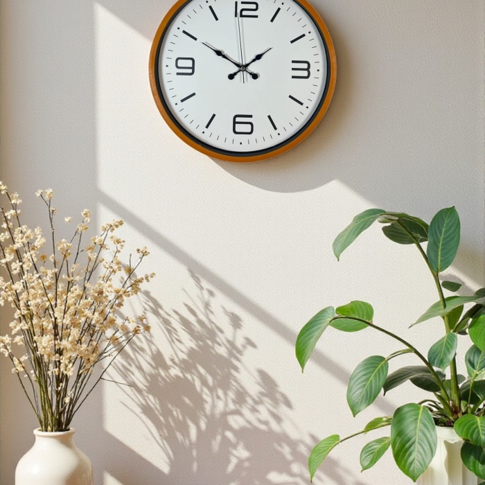 Biyomak® 36 Cm Turuncu Dekoratif Duvar Saati