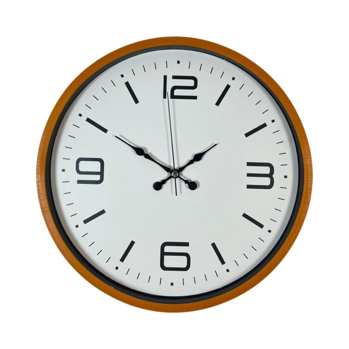 Biyomak® 36 Cm Turuncu Dekoratif Duvar Saati