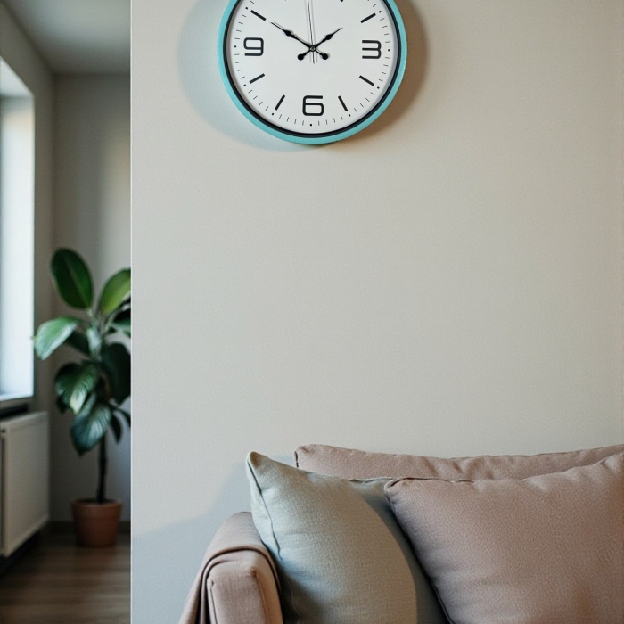 Biyomak® 36 Cm Turkuaz Dekoratif Duvar Saati