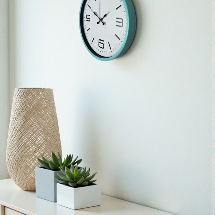 Biyomak® 36 Cm Turkuaz Dekoratif Duvar Saati