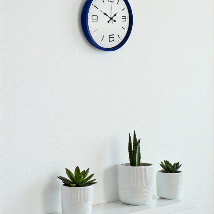 Biyomak® 36 Cm Lacivert Dekoratif Duvar Saati