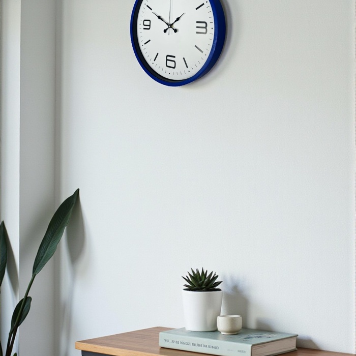 Biyomak® 36 Cm Lacivert Dekoratif Duvar Saati