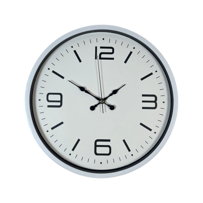 Biyomak® 36 Cm Beyaz Dekoratif Duvar Saati