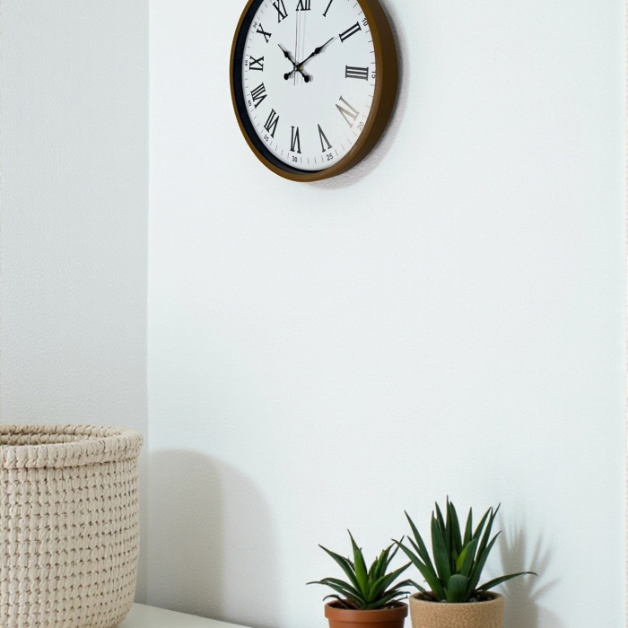 Biyomak® 36 Cm Kahverengi Dekoratif Duvar Saati