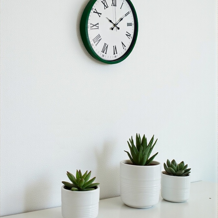 Biyomak® 36 Cm Yeşil Dekoratif Duvar Saati