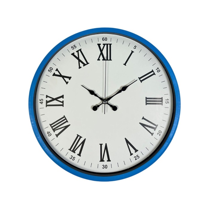 Biyomak® 36 Cm Mavi Dekoratif Duvar Saati