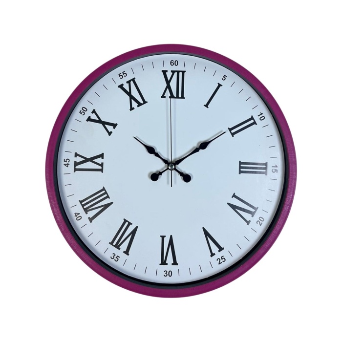 Biyomak® 36 Cm Pembe Dekoratif Duvar Saati