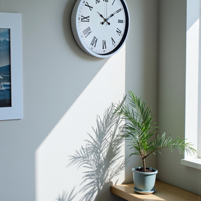 Biyomak® 36 Cm Beyaz Dekoratif Duvar Saati