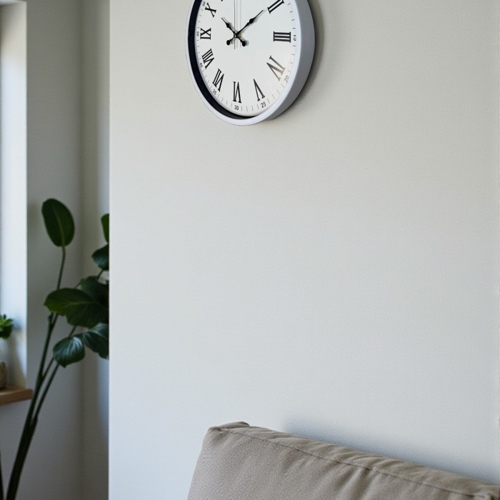 Biyomak® 36 Cm Beyaz Dekoratif Duvar Saati