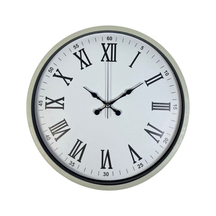 Biyomak® 36 Cm Krem Dekoratif Duvar Saati