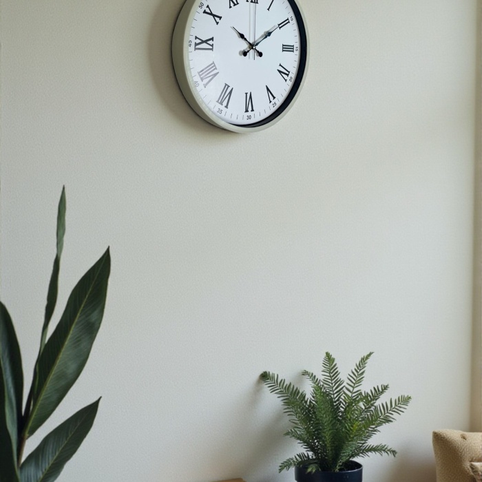 Biyomak® 36 Cm Krem Dekoratif Duvar Saati