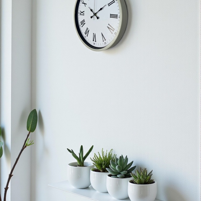 Biyomak® 36 Cm Krem Dekoratif Duvar Saati