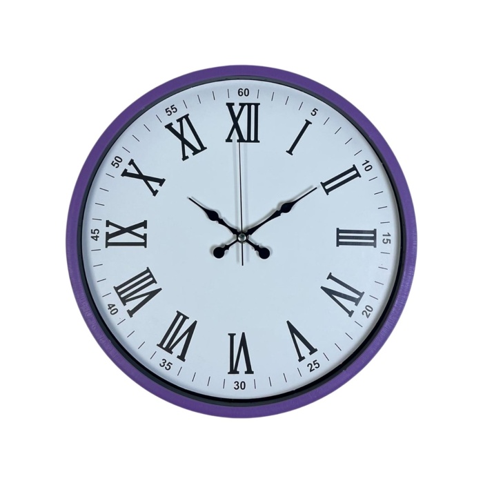 Biyomak® 36 Cm Mor Dekoratif Duvar Saati