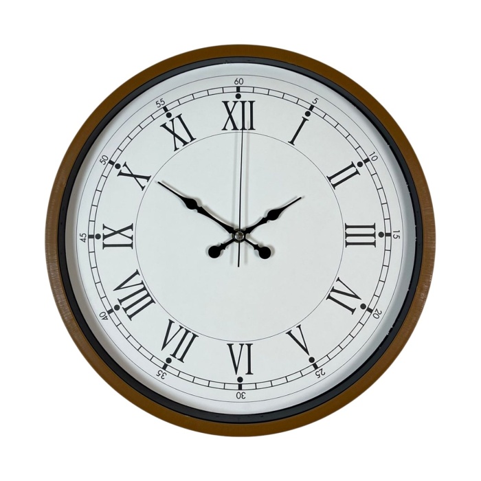 Biyomak® 36 Cm Kahverengi Dekoratif Duvar Saati