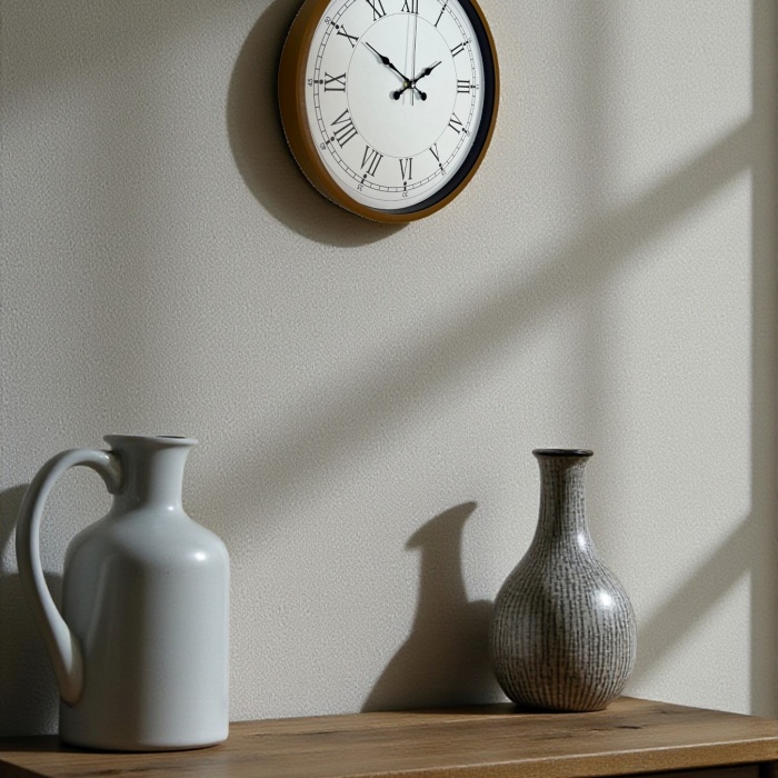 Biyomak® 36 Cm Kahverengi Dekoratif Duvar Saati