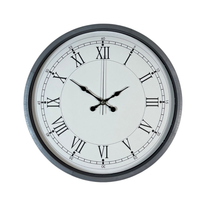 Biyomak® 36 Cm Gri Dekoratif Duvar Saati
