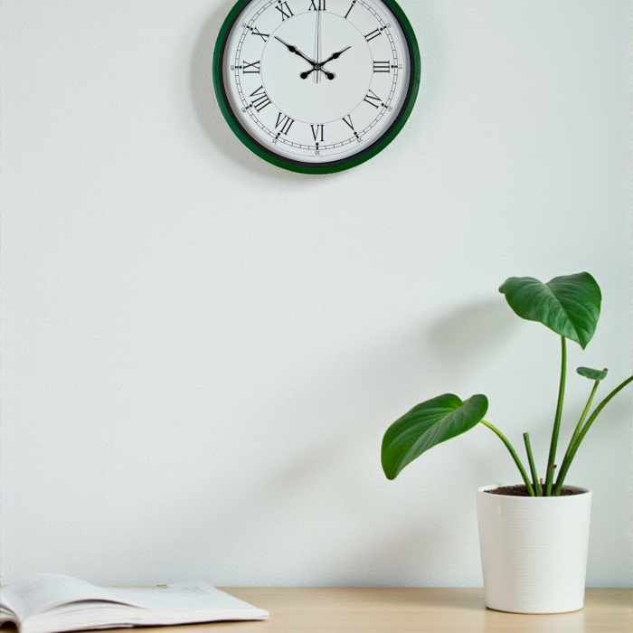Biyomak® 36 Cm Yeşil Dekoratif Duvar Saati